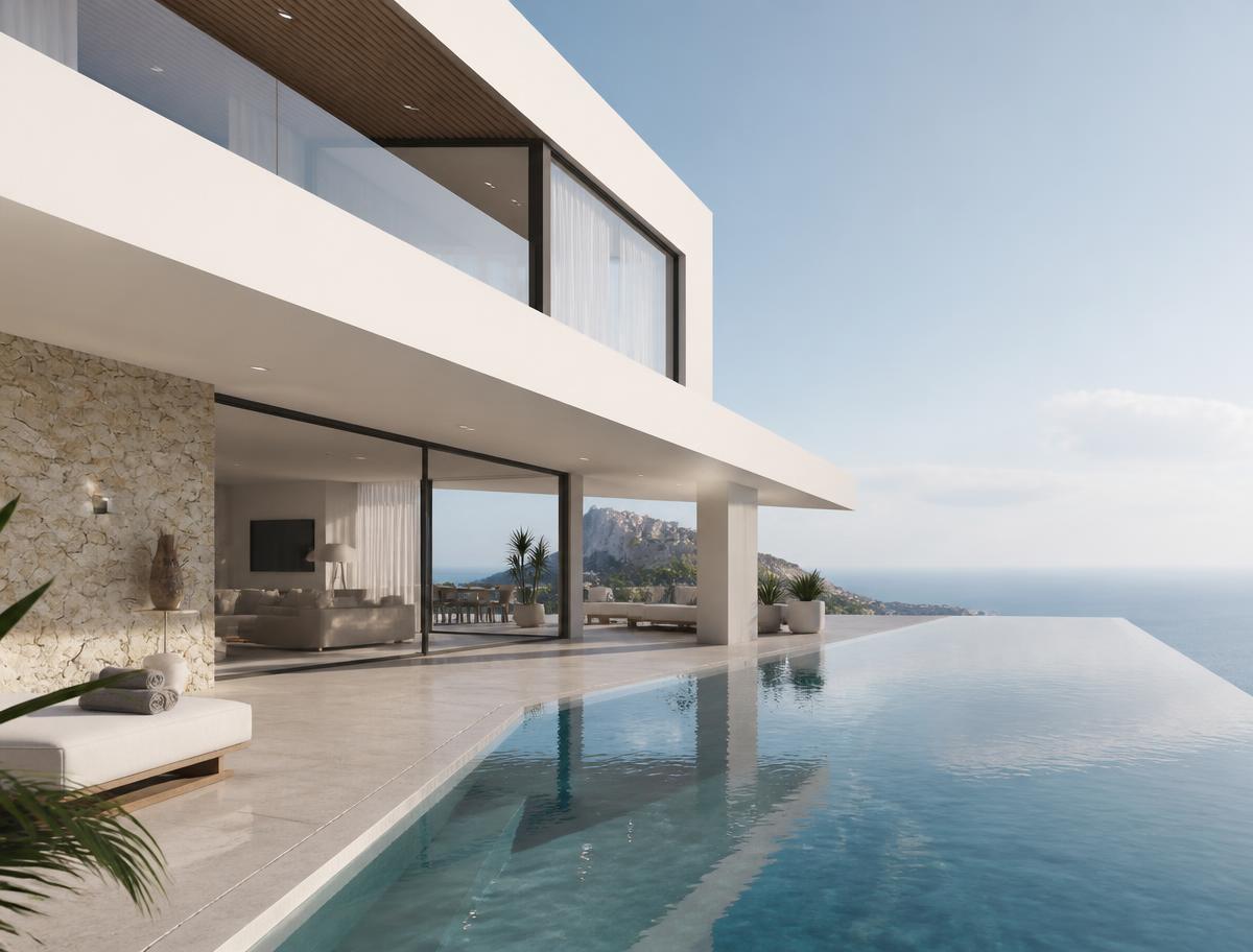 Modern luxury home with infinity pool