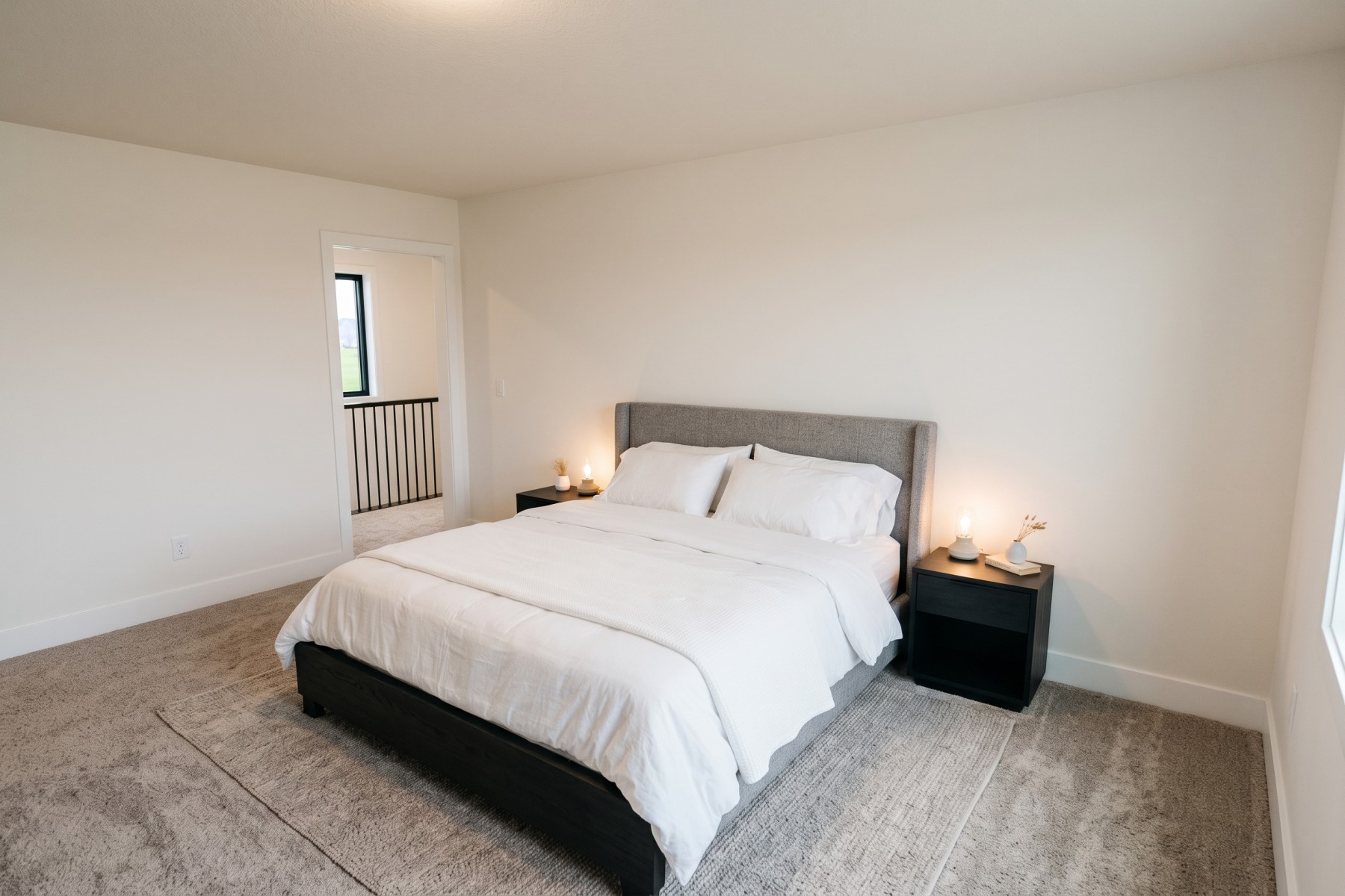 Primary bedroom with king bed